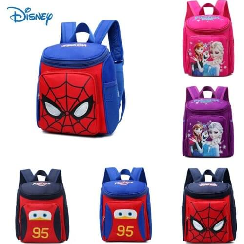 Disney Spiderman Cartoon Children Backpack Frozen Fashion Girl Large Capacity Backpack Cars Cute Boy Lightweight School Bag