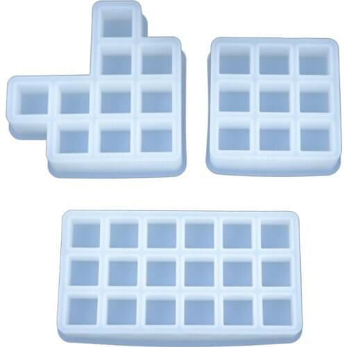 Crystal Epoxy Resin Mold Square Checkered Lipstick Storage Box Casting DIY Mould Dried Flower Resin Decorative DIY Hand Crafts