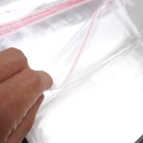 Self adhesive sealable clothing bag 50*70cm clear package bag 100pieces a lot Free Shipping