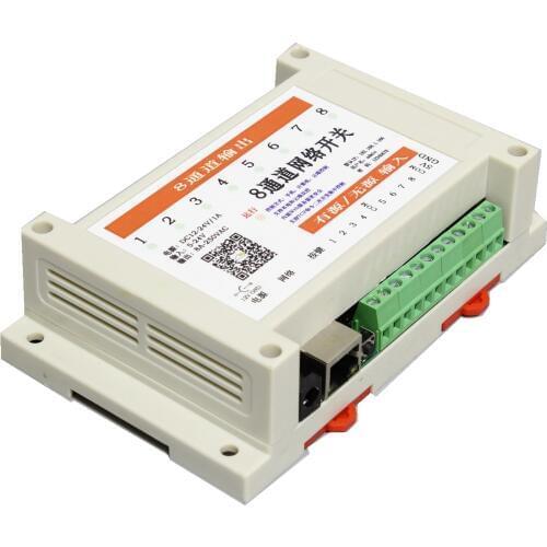 Industrial Grade 8 in 8 out network Relay Time controller module, local/remote control, WEB server PC Smartphone