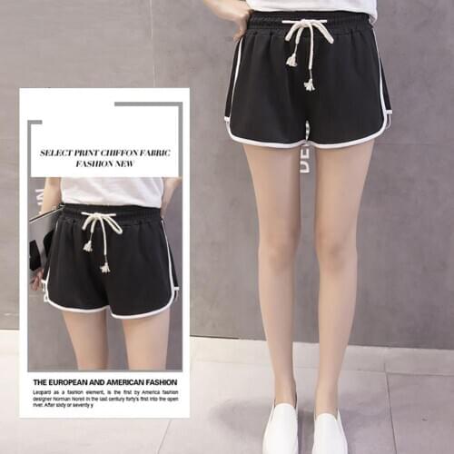 New Women Elastic Waistband Leisure Drawstring Quick Dry Shorts Sport Fitness Minipants