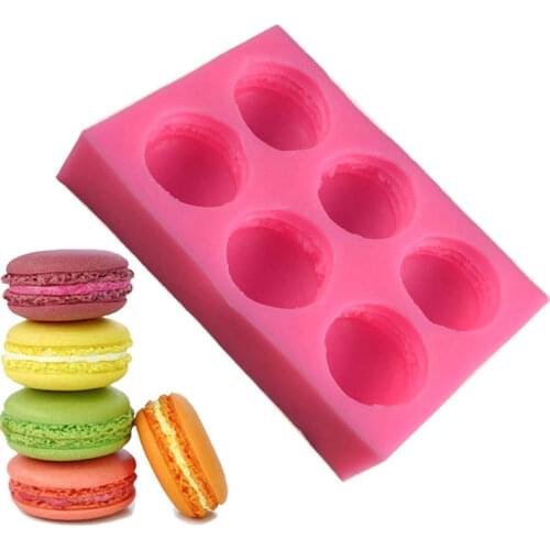 Silicone 3D Macaroon Hamburger Fondant Mold Cute Muffin Cookie Mould DIY Decoration Baking Tool for Sugarcraft, Chocolate, Candl