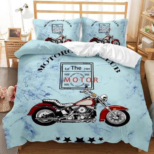 Sports Theme Duvet Cover Set Twin for Boys Men 3D Cool Motorcycle Print Bedding Set Motocross Racer Comforter Cover Dirt Bike