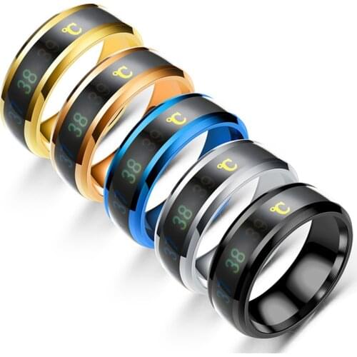 Temperature Ring Titanium Steel Mood Emotion Feeling Intelligent Temperature Sensitive Rings For Women Men Waterproof Jewelry