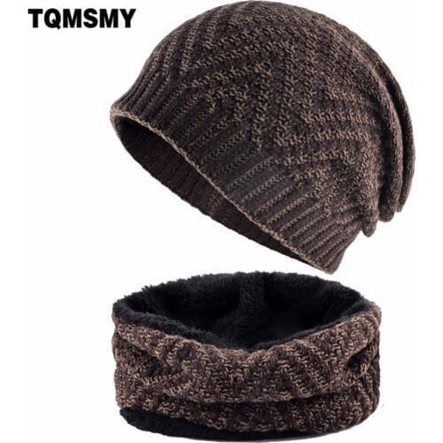 TQMSMY Winter Hat Skullies Beanies Men Women Knitted Hat Scarf Ripple Style Thick Mask Balaclava Bonnet Cap Beanies Hats TMC109