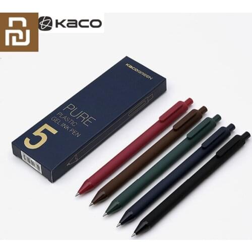 5pcs/Pack Youpin KACO 0.5mm Sign Pen Signing Pen Smooth Ink Writing Durable Signing 5 Colors For Student School/Office worker