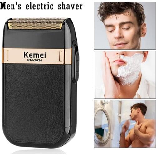 KM-2024 Electric Shaver Reciprocating Travel Razor Body Wash USB Charging Waterproof Men Shaving Machine Face Care Beard Cleaner