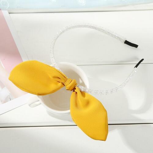 12pcs Korean Crystal Headband Ladies Knotted Bow Hairband Hair Accessories Wholesale Girls Headband with Bow