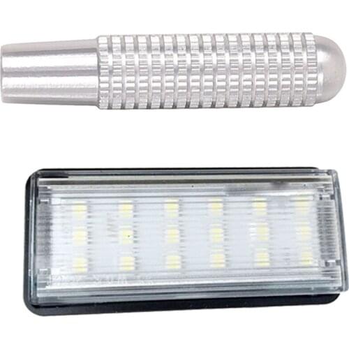 1 Pair Car License Plate Light License Plate Light & 4Pcs Car Door Door Lock Pin Knob Button Cover for Mercedes-Benz