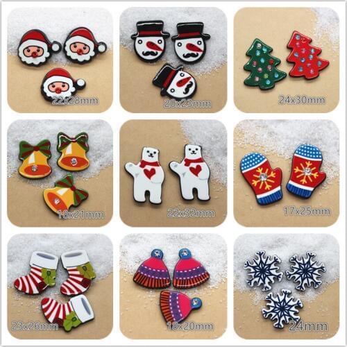 10pcs Resin planar Christmas snowflake flat back Art Decoration Charm Craft DIY hair bow center accessories