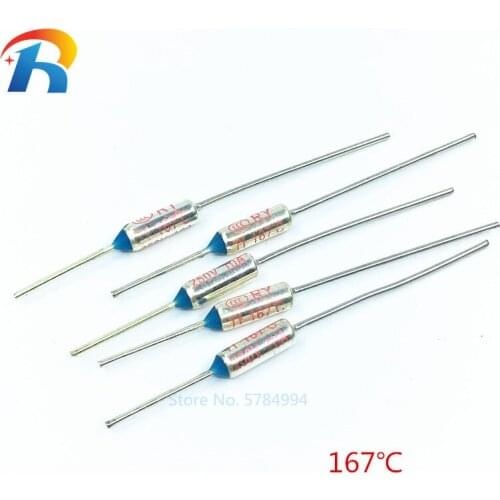 100PCS Thermal fuse RY Tf 167 Celsius degrees 10A250V Metal Thermal Protector thermal fuse metal shell Thermal Cutoff TF 167