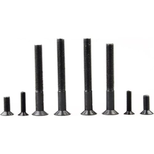 2pcs M12 25 mm to 75 10.9 Alloy Steel Hex Socket Head Cap Screw Black screw flat head countersunk 10.9grade