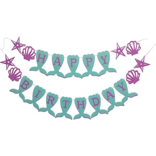 3 Meters Mermaid Birthday Letter Bunting Happy Birthday Party Decoration Cartoon Bunting