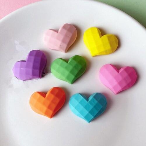 8PCS 20*26mm Candy Color Cut Face Love Resin Jewelry Accessories Patch Diy Mobile Phone Case Material