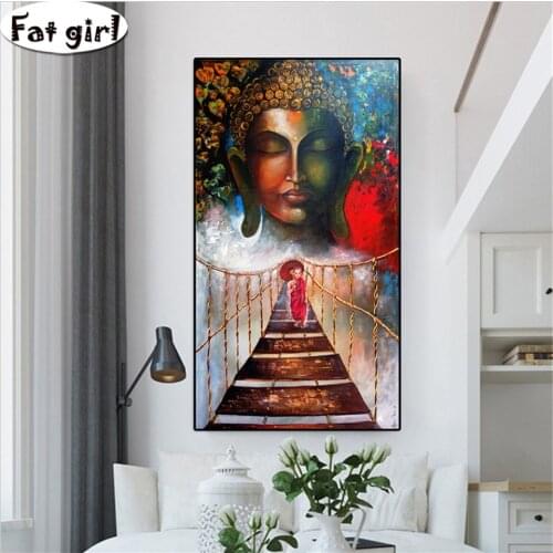 Diamond painting diy Retro Buddha and Little monk embroidery 5D diamond mosaic cross stitch square round large size home decor