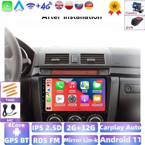 Android 2G+32G 1024*600 9 Inch Auto Radio Multimedia For Mazda 3 Bk 2004-2013 Mazda3 Car GPS Navigation 2DIN WIFI Support DVR