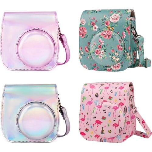 For Fujifilm Instax Mini 11 9 8 Instant Film Camera PU Leather Bag Portable Instant Camera Shoulder Bag Protector Case Cover