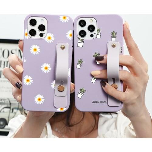 Daisy Flower Case For Samsung Galaxy A52 A72 A32 A50 A12 A10 A11 A02S A31 A30 A42 A41 A40 M31S M51 M02S Wrist Strap Soft Funda