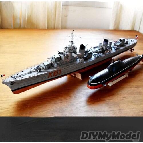 DIYMyModeI French Mogador class destroyer 1:200 DIY Handcraft Paper Model Kit Handmade Toy Puzzles Gift Movie prop