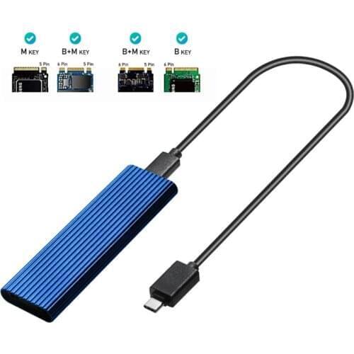 For NVMe SSD 2230/2242/2260/2280 M.2 NVME SSD Enclosure USB 3.1 Gen 2 (10 Gbps) To NVMe PCI-E M.2 SSD Case Support UASP
