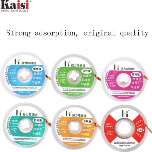 Kaisi 10pcs/Lot Solder Wick Remover Desoldering Wire 1.5/2.0/2.5/3.0/3.5mm Desoldering Braid BGA Soldering Repair Tools