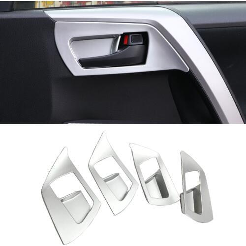 Interior For Toyota RAV4 Rav 4 2013 2014 2015 2016 2017 2018 ABS Accessories Inner Side Door Handle Bowl Cover Trim 4 Pcs / Set