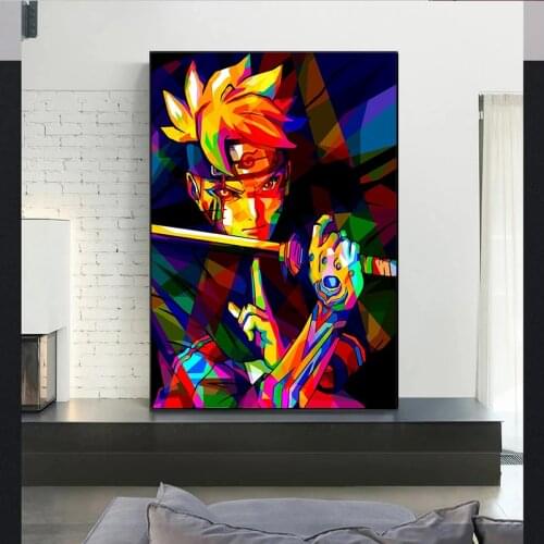 Japanese Anime Canvas Painting Boruto Uzumaki Wpap Posters and Prints Wall Art Print Mural Pictures Kids Room Home Decoration