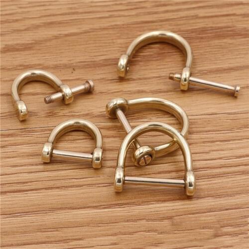 DIY leather craft wallet key ring chain buckle vachette clasp inner 12mm/18mm solid brass hardware 6pcs/lot