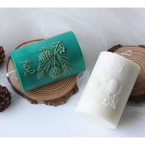 Creative Cylindrical Candle Mold for Candle Making Means Harvest Pine Cone Relief DIY Material for Blessing Aroma candle Mold