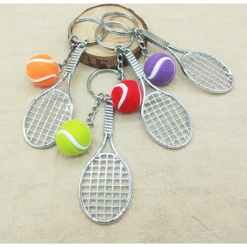 Key Pendant Tennis Racket Sports Souvenirs Tennis Keychain Mini Cute Key Ring Sports Memento Fans Supplies Gifts Sport Accessory