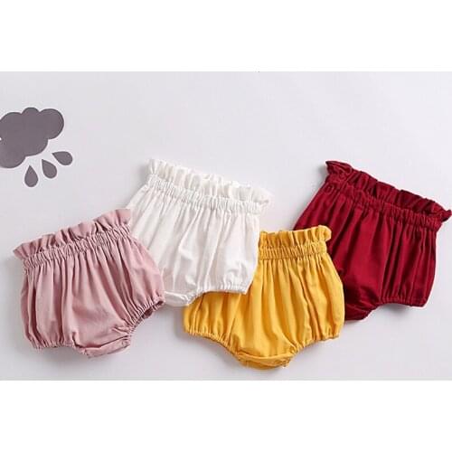Summer Kids Boys and Girls Shorts Vintage Baby Girl Shorts Cotton Linen Bread Short Pants Fashion Newborn Bloomers 0-4 Years