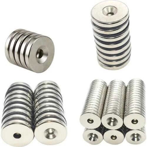 20 40PCS Disc Magnet 20*3 Hole 5 N38 Strong D Countersunk Magnet 20x3 Permanent Magnet 20x3-5 for speaker 20mm 3mm