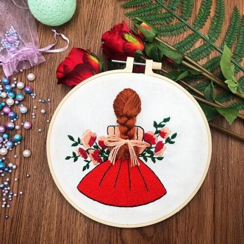 Embroidery Ribbon Set Beginners With Embroidery Shed Sewing Kit for Girl Friend Cross-stitch Crafts Hand-stitched Decoration