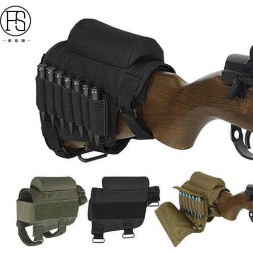 Nylon Tactical Nylon Buttstock Pouch Hunting Shooting Game Rifle Accessories Cheek Shell Cartridges Holder Carrier