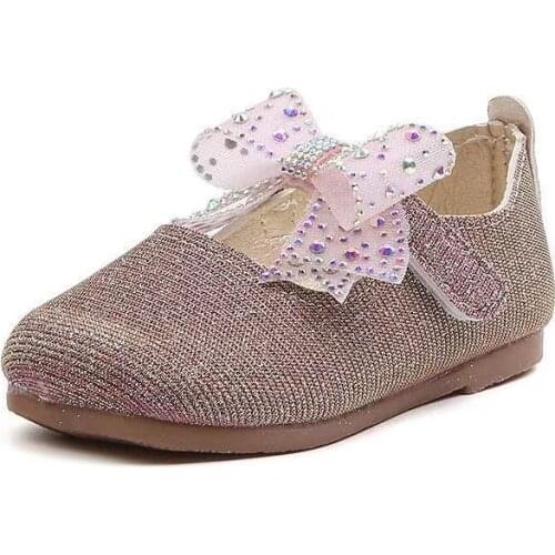 2021 New Childrens Casual Single Shoes Girls Sequins Soft Sole Dance Shoes Baby Toddler Shoes Trend Flats Sweet Kids Shoes Chic