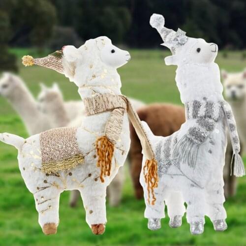 New Cartoon Animal Alpaca Christmas Thanksgiving Decoration Dolls Plush Toys Ornaments Automotive Interior Home Furnishings