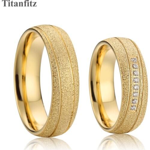 Western LOVE Alliances marriage couple wedding rings for men and women Yellow Gold Emery filled fashion jewelry finger ring
