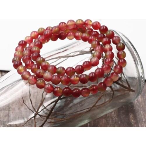 Genuine Grace Multilayer Round Beads Bracelet Stone Jades Rainbow Tourmaline Crystal New Gifts Bracelets Bangle Jewelry 21" A975