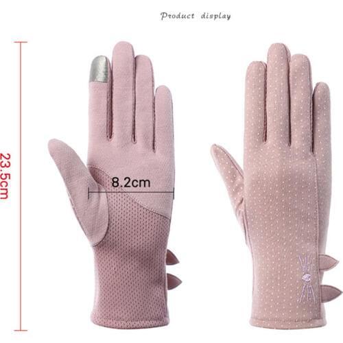 Sexy Summer UV Sunscreen Short Sun Bow Cat Penguin Glove Women Fashion Flowers Knitted Lace Driving Touch Screen Thin Gloves J57