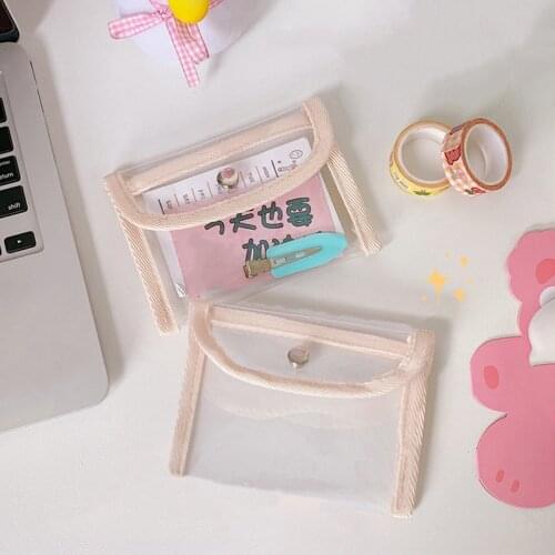 1pc PVC Wallet Korean Credit Card Holder Transparent ID Card Holder Coin Purse Storage Bag Card Pouch Makeup Bag Organizer Case