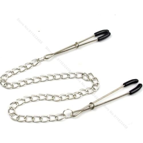 Adjustable Stainless Steel Chain Nipple Clamps Tweezers Erotic Nipple Stimulation Sex Toys For Women Sex Products