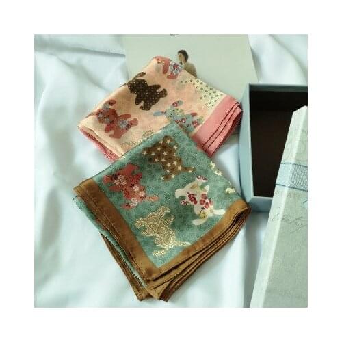 70*70cm New Fashion Scarf Womens Korean-Style Small Square Scarf Lace Rabbit Neckerchief women