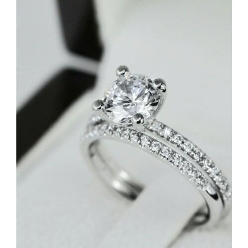 Original product Fashion Trendy 925 Sterling Silver Engagement wedding Ring for women promise Finger wholesale discounted R5499