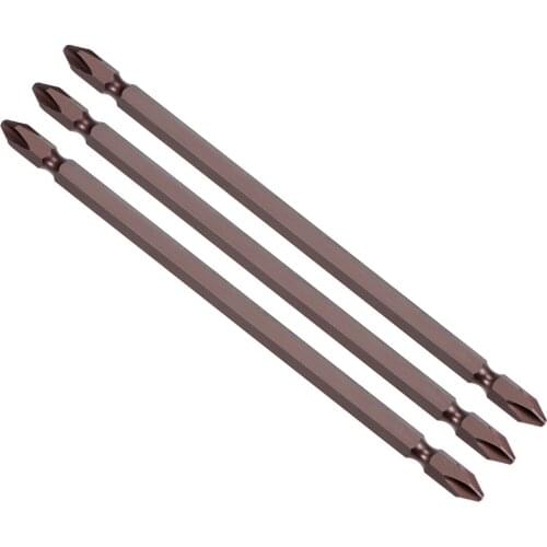 Uxcell 2 Pcs PH2 Magnetic Phillips Double Ended Screwdriver Bits, 1/4 Inch Hex Shank 7.87-inch Length S2 Power Tool (Red)