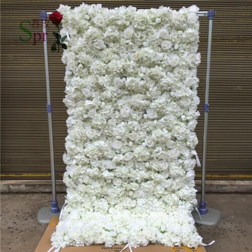 SPR Customized Artificial Silk Wedding Roll Up Flower Wall Rose Backdrop