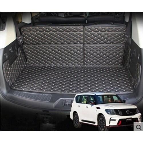 High quality Newly Special trunk mats for Nissan Patrol Y62 7seats 2018 durable cargo liner boot carpets for Patrol 2017-2011