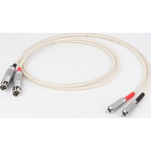 High Quality Silver plated RCA to XLR male Adapter audio hifi cable Carbon fiber RCA male to carbon fiber XLR female