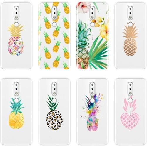 Back Cover For Nokia 2.1 3.1 5.1 6.1 7.1 Plus Cute Pineapple Heart Soft Silicone Case For Nokia 2.1 3.1 5.1 6.1 7.1 Phone Case