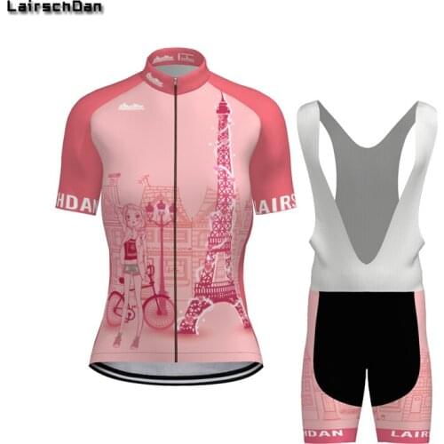 SPTGRVO woman cycling jersey set summer quick dry ropa de ciclismo para mujer mtb bicycle wear suit pink female cycling outfit