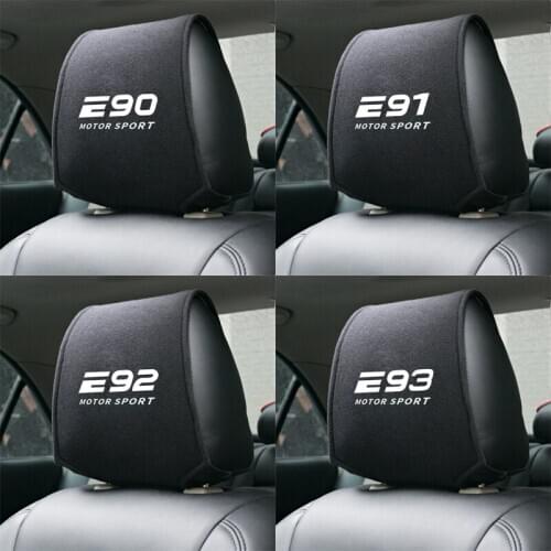 1PCS car headrest cover auto fit for BMW E93 E92 E91 E90 E87 E70 E62 E61 E60 E53 E46 E39 E36 E34 E30 E28 Accessories car styling